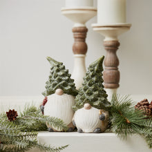 Load image into Gallery viewer, Terra Cotta Gnome Figurine with Pine Tree Hat (Set of 2)
