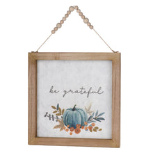 Load image into Gallery viewer, Wood Beaded Hanging Harvest Grateful Thankful Sentiment (Set of 2)
