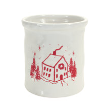 Load image into Gallery viewer, Ceramic Crock with Snowy House Scene (Set of 4)
