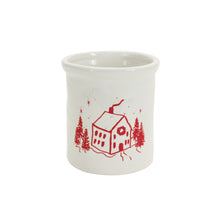 Load image into Gallery viewer, Ceramic Crock with Snowy House Scene (Set of 4)
