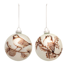 Load image into Gallery viewer, Glass Ball Ornament with Painted Bird Branch Design (Set of 6)
