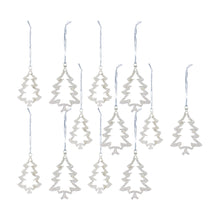 Load image into Gallery viewer, Silver Jeweled Tree Snowflake Ornament (Set of 12)
