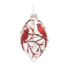 Load image into Gallery viewer, Snowy Cardinal Bird Ornament with Berry Branch Accent (Set of 6)
