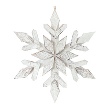 Load image into Gallery viewer, White Washed Wooden Snowflake Ornament (Set of 6)
