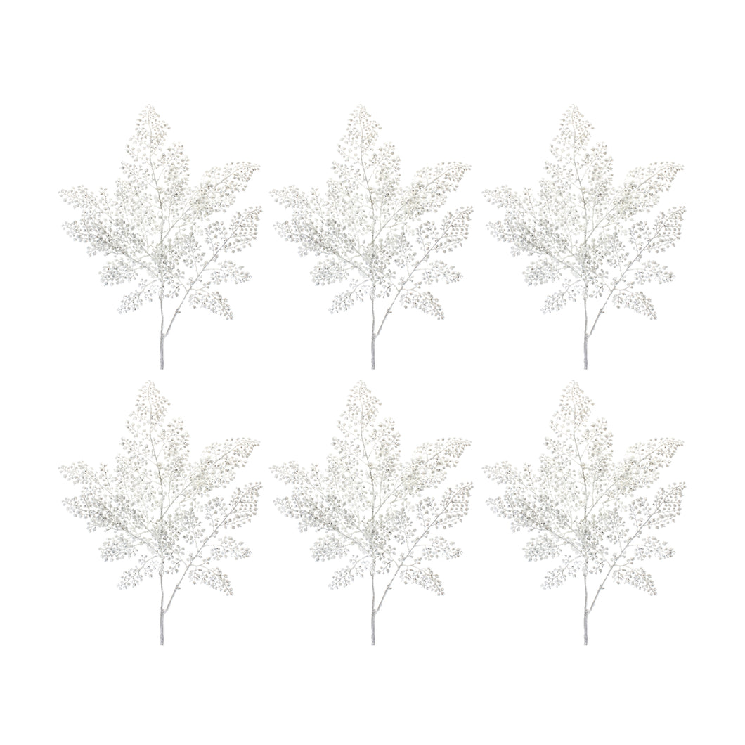 Silver Mini Leaf Spray (Set of 6)