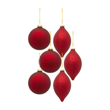 Load image into Gallery viewer, Red Glass Ball and Onion Ornament (Set of 6)
