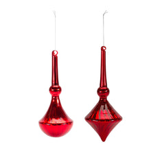 Load image into Gallery viewer, Modern Red Finial Drop Ornament (Set of 6)
