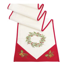 Load image into Gallery viewer, Ribbon Embroidered Tree and Wreath Table Runner (Set of 2)
