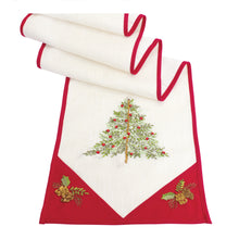 Load image into Gallery viewer, Ribbon Embroidered Tree and Wreath Table Runner (Set of 2)
