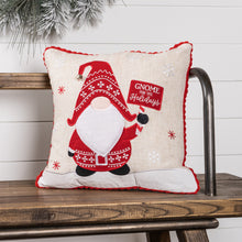 Load image into Gallery viewer, Embroidered Gnome and Nordic Snowflake Pillow (Set of 2)
