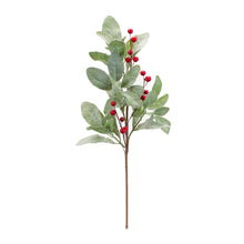Load image into Gallery viewer, Frosted Mistletoe Spray with Berries (Set of 6)
