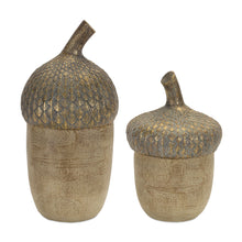 Load image into Gallery viewer, Acorn Lid Box with Wood Grain Design (Set of 2)
