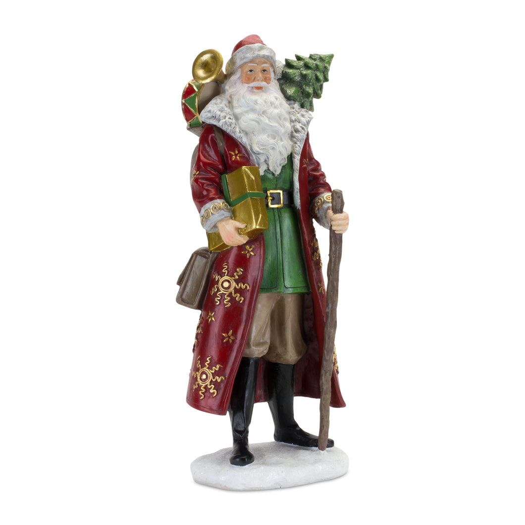 Rustic Santa Figurine with Gold Accents 17.5