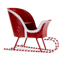 Load image into Gallery viewer, Metal Sleigh DŽcor with Candy Cane Accent (Set of 2)
