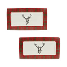 Load image into Gallery viewer, Winter Plaid Deer Platter (Set of 2)
