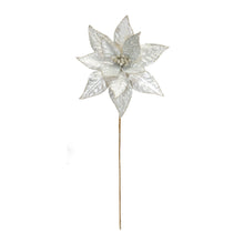Load image into Gallery viewer, Ivory Poinsetta Stem with Champagne Bead Accent (Set of 6)
