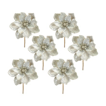 Load image into Gallery viewer, Ivory Magnolia Stem with Champagne Bead Accent (Set of 6)
