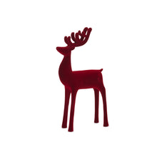 Load image into Gallery viewer, Red Flocked Deer Figurine (Set of 2)
