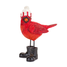 Load image into Gallery viewer, Winter Cardinal Bird Figurine with Santa Boots and Hat (Set of 3)
