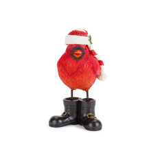 Load image into Gallery viewer, Winter Cardinal Bird Figurine with Santa Boots and Hat (Set of 3)

