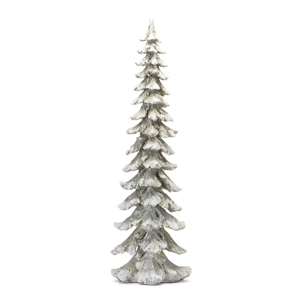 Flocked Snowy Silver Holiday Tree DŽcor 35