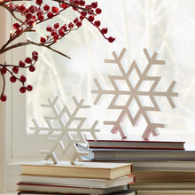 Load image into Gallery viewer, Traditional White Wood Cut Out Snowflake DŽcor (Set of 12)

