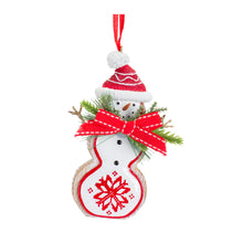 Load image into Gallery viewer, Nordic Snowflake Character Tree Ornament with Pine Bow Accent (Set of 6)
