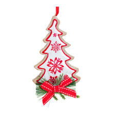 Load image into Gallery viewer, Nordic Snowflake Character Tree Ornament with Pine Bow Accent (Set of 6)
