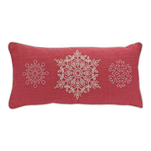 Load image into Gallery viewer, Bead Embroidered Snowflake Pillow (Set of 2)
