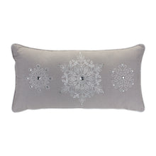 Load image into Gallery viewer, Bead Embroidered Snowflake Pillow (Set of 2)
