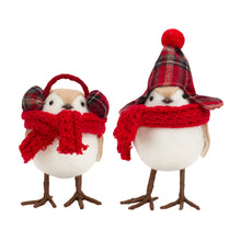 Load image into Gallery viewer, Plush Winter Bird Shelf Sitter with Scarf and Ear Muffs (Set of 12)
