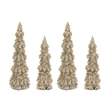 Load image into Gallery viewer, Champagne Glitter Holiday Tree DŽcor (Set of 4)
