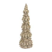 Load image into Gallery viewer, Champagne Glitter Holiday Tree DŽcor (Set of 4)
