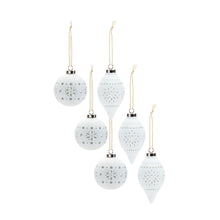 Load image into Gallery viewer, Porcelain Cut Out Ball Ornament with Nordic Design (Set of 6)
