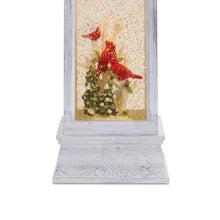 Load image into Gallery viewer, LED Snow Globe Lantern with Cardinal Bird Scene 12.74&quot;H
