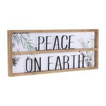 Load image into Gallery viewer, Wood Framed Peace on Earth Sign with Pine Painting (Set of 2)
