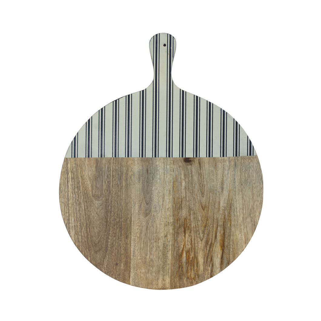 Natural Mango Wood Cutting Board with Stripe Accent 22.75