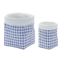 Load image into Gallery viewer, Gingham Sack Design Stone Planter (Set of 2)

