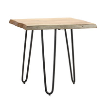 Load image into Gallery viewer, Natural Wood Slab Stool Table with Iron Legs 17.75&quot;H
