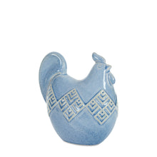 Load image into Gallery viewer, Ceramic Chicken Shelf Sitter with Geometric Design (Set of 2)
