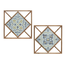 Load image into Gallery viewer, Framed Ornamental Wall Tile (Set of 2) 14.25&quot;SQ
