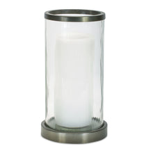 Load image into Gallery viewer, Wavy Glass Hurricane Candle Holder with Metal Stand

