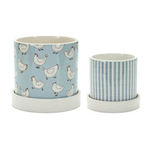 Load image into Gallery viewer, Chicken Pattern Planter with Plate (Set of 2)
