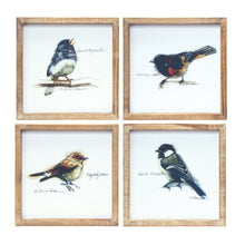 Load image into Gallery viewer, Wood Framed Bird Art Print (Set of 4)
