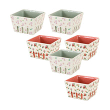 Load image into Gallery viewer, Ceramic Berry Container with Floral Design (Set of 6)
