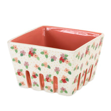 Load image into Gallery viewer, Ceramic Berry Container with Floral Design (Set of 6)
