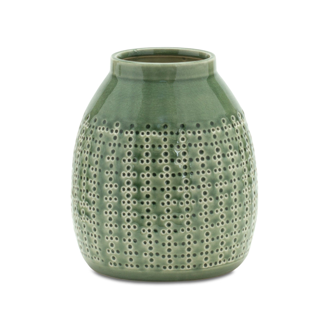 Punched Terra Cotta Vase 8