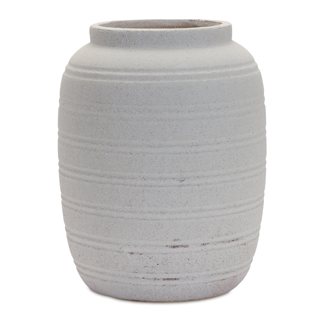 Modern White Clay Vase 9.5