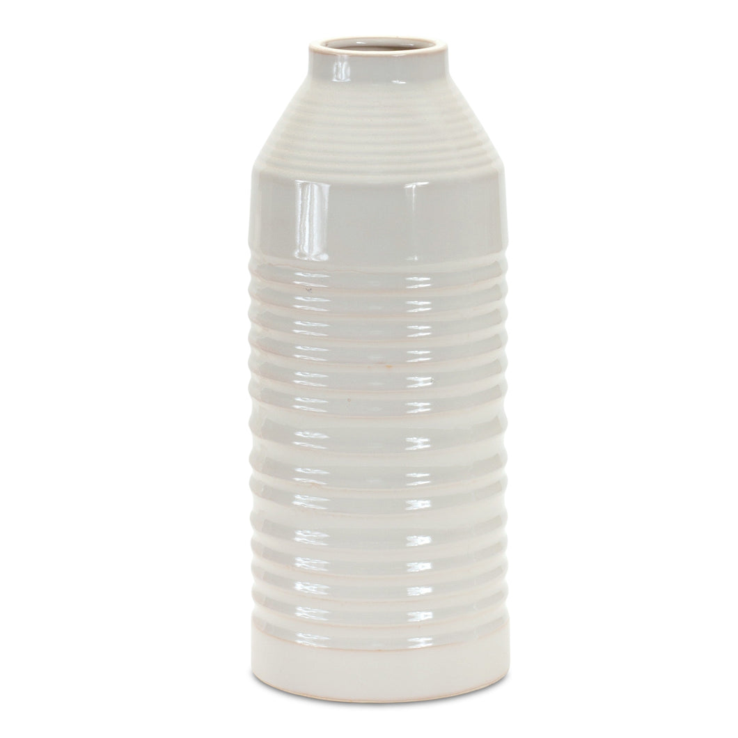 Modern Ribbed Terra Cotta Vase 14