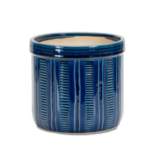 Load image into Gallery viewer, Blue Etched Terra Cotta Pot Planter (Set of 3)
